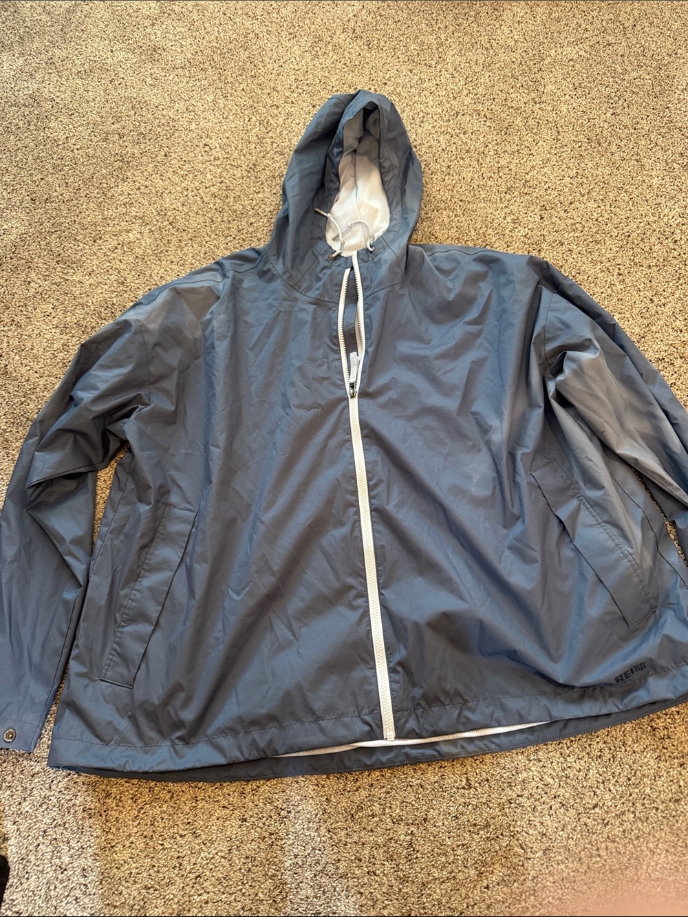 REI Co-op Men’s Blue Hooded Ful-zip Windbreaker Jacket size 3XL